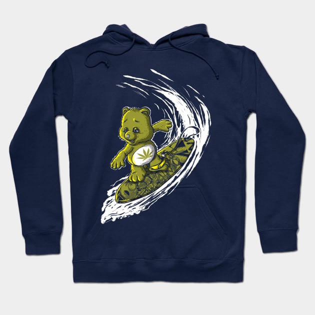 Don't Care Bear Surfing Hoodie by LivMat